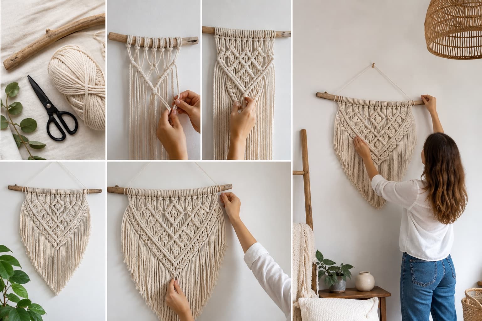 Comment accrocher un macramé mural sans percer ?
